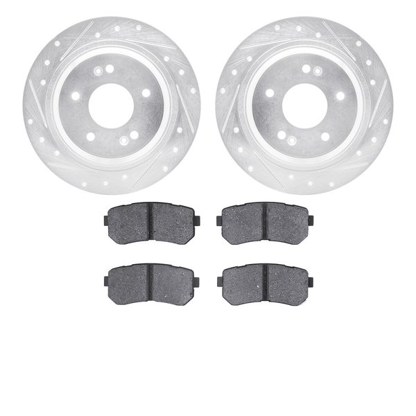 Dynamic Friction Co 7502-03104, Rotors-Drilled and Slotted-Silver with 5000 Advanced Brake Pads, Zinc Coated 7502-03104